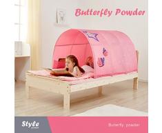 JINGJIJNG Letto Tenda per Bambini Tenda da Gioco Tenda Colorata Tunnel Ragazzo Cartone Animato Tenda da Letto Letto della Principessa Casa di Gioco,Pink