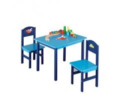 Zeller 13472 Set tavolo (60x48x45 cm) e sedie (28x26x54 cm) per bambini, 3 pezzi, in MDF
