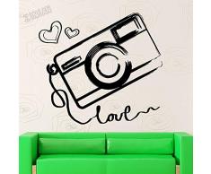 Fotografia della Macchina Fotografica Amore Camera da Letto Wall Sticker Decalcomania della Parete del Vinile Soggiorno Arte Decorazione Scuola Materna Adesivo Finestra per Bambini 62x57cm
