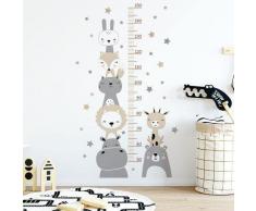 Adesivi Murali Metri Da Parete, Altezza Grafico Con Animali Adesivi Da Parete, Metri Da Parete Per Bambini Rimovibile Misurare Adesivi Da Parete Per Cameretta Bambini, DIY Adesivo Murale Da Soggiorno