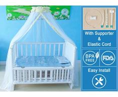 DEBAIJIA infantile Baby Zanzariera Poliestere Letto Culla Baldacchino Principessa Neonato multifunzione sollevamento supporto Rete di filati Cupola Confortevole traspirante Durevole per Indoor Outdoor