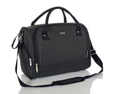 LCP Kids Borsa Cambio Grande con Ganci Universali Passeggino, Impermeabili, Fasciatoio Portatile, Nero