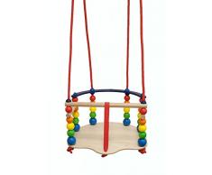 Hess 31103 - Bambino De Luxe Altalena Giocattolo con Barre di Protezione, in Legno