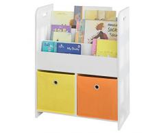 SoBuy Libreria montessoriana per Bambini Scaffale portagiochi Portariviste L58*P27*A76 cm KMB27-W