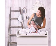 LULANDO - Accappatoio con cappuccio in spugna (80 x 100 cm). Asciugamano in spugna caldo e morbido per neonati e bambini, con panno da bagno.