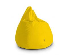 Avalon Pouf Poltrona Sacco Grande Bag L Jive 80x80x125cm Made in Italy in Tessuto antistrappo Imbottito Colore Giallo Limone