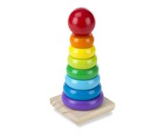 Melissa & Doug Gioco Torre Bambini con Anelli Impilabili Arcobaleno in Legno | Piramide Anelli Bambini | Giochi Incastri Educativi | Giochi in Legno bambini | Giochini Regalo Bambino e Bambina 18 Mesi