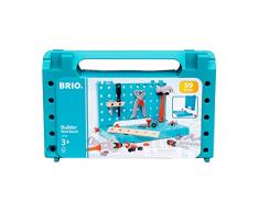 BRIO BUILDER - Banco da Lavoro per Bambini, Set Attrezzi con Piano da Lavoro, 59 Pezzi, EEtà 3+ Anni