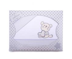 PEKITAS Set lenzuola 100% Cotone Sottili Culla 60x120cm 3 pezzi lenzuolo di sotto+lenzuolo+federa (orsetto Love Bianco)