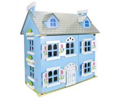 leomark Bella Alpina Casa delle Bambole in Legno, mobili di Famiglia e Bambole Piani in Legno, Accessori Bambole Incluse, Dimensioni: 55 x 35 x 60 cm (LxPxA)