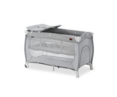Hauck Culla da Campeggio Sleep N Play Center - Lettino Neonato fino 15kg - Letto pieghevole 120x60cm - Letto Bambini con 2 Piani Regolabili, Fasciatoio e Ruote - Grigio, Stelle