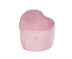 roba Pouf per Bambini a forma di Cuore Lil Sofa - Rivestito in Velluto - con Contenitore - Multifunzione -Arredamento per Bambini - per la Cameretta - dai 18 Mesi - Rosa