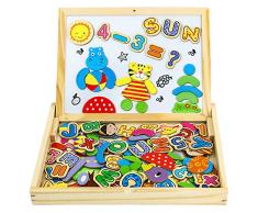 Giochi Bambini 2 3 4 Anni Legno Lavagna Magnetica per Bambini con Lettere e Numeri Magnetic Puzzle Giochi Bambini 2 3 4 Anni Educativi Giochi per Natale Regalo Bambina Bambino 2 3 4 5 Anno