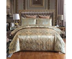 PANZET Copripiumini Matrimoniali, Moderno Fiori Jacquard Singolo Matrimoniale 1 Copripiumino 220x240 e 2 Federe, Invernali Piumone Bambini,Arancia,220x240cm