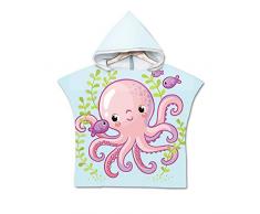 Chickwin Asciugamano Poncho Bambino, Cartone Animato Poncho Mare Bambino Telo Mare con Cappuccio Super Assorbente Asciugatura Rapida da Bagno Accappatoio Poncho per Bambini 2-8 anni