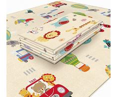Tappeto Gioco Pieghevole per Bambini Tappetone Neonato Gattonamento Doppia Faccia Impermeabile Reversibile Portatile Non Tossico