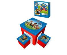 Paw Patrol Set Tavolo e Due Puff Sgabello Pieghevole Gioco bambini