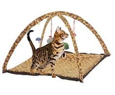 Gatto Tenda leopardato Cat Tappeto da gioco con giocattoli appesi