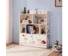 Emall Life libreria e scaffali per Bambini, visualizzazione di Libri Giocattoli organizzatore scaffale per Ragazzi e Ragazze (Bianco)