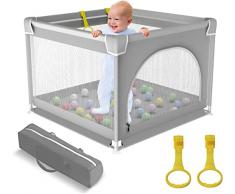 Box Recinto per Bambini 90 CM, Robusto e Stabile, Box con Morbida Rete Traspirante e Base Antiscivolo - Facile da Trasportare e Leggero - Adatto per box Interni ed Esterni