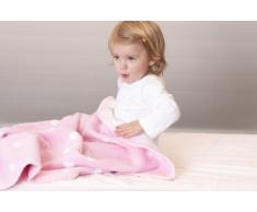 Copertina da lettino in pile Hippychick - Cuori rosa - 100 x 150 cm