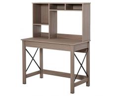 homcom Scrivania Scaffale con Libreria sopra in Legno per Camera, Cameretta o Ufficio, Salvaspazio 105x50x137.5cm