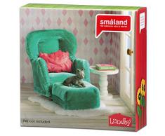 Lundby 60.2093.00 - poltrona con poggiapiedi, mini bambola con accessori