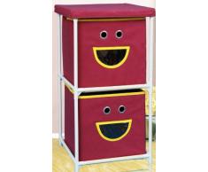 Bambini Tessuto comò con 2 cassetti "viso" in viola
