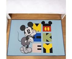 Disney Home Tappeto da gioco per bambini, con licenza ufficiale, per la cameretta dei bambini, antiscivolo, lavabile in lavatrice, motivo: Topolino, 80 x 120 cm
