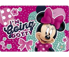 Star Licensing 48073 Tappeto Minnie, PVC-Poliestere, Multicolore, 60x40x1 cm