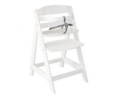 roba Seggiolone Pappa per Bambini Sit Up III - Evolutivo - con Poggiapiedi e Cinghie di Sicurezza Removibili - Altezza Regolabile - Legno Bianco