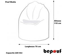 Bepouf Poltrona Sacco Puf Pouf Vuoto Poliestere con Sacco Polistirolo Perle IMBALLAGGI 2000 (Turchese)