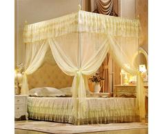 Tre-Porta Aperta Principessa zanzariera Tende Doppie Letto a Dormire Cortina di Letto a baldacchino Netto Completa Regina King Size Net fgyhty