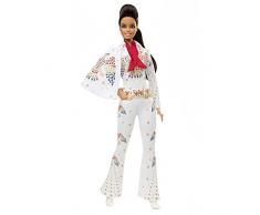 Barbie Bambola Ispirata ad Elvis Presley con Vestiti e Dettagli Realistici, da Collezione, Giocattolo per Bambini 7+ Anni, GTJ95