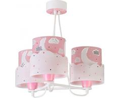 Dalber Lampada da soffitto per bambini 3 luci Moon Luna e Nuvole Rosa