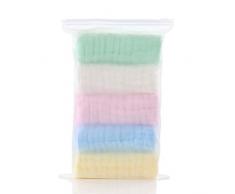 KERDEJAR Asciugamano per Bebè, 5 Pezzi/Lotto Fazzoletto per Bebè Asciugamano per Bebè Quadrato 30x30 cm Asciugamano per Neonato in Mussola di Cotone 5 Misto