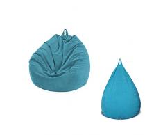 MOVKZACV Copripoltrona a sacco per pouf (senza imbottitura), in morbido velluto a coste, per pouf con schienale alto, per adulti e bambini