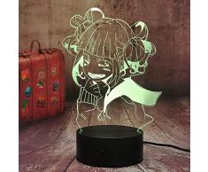 Himiko Toga LAMPADA Anime Bambini che dormono Luci notturne per la decorazione di Natale della camera da letto, Lampada da tavolo con telecomando cambiante colorata Giocattoli per bambini