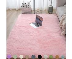 Obundi Luxury Shag Area Tappeto Tappeti in Pelliccia Liscia Come la Seta Tappeti Moderni Antiscivolo in Peluche per Bambini Tappeto per camerette per Bambini (Rosa, 80×120 cm)