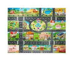 JTMM Tappeto giocattolo(39*51in/100*130cm) tappetino da gioco in PVC per bambini, tappetino da gioco in plastica impermeabile