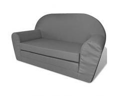 Festnight Poltrona/Divano Letto per Bambini in Tessuto Grigio/Rosa