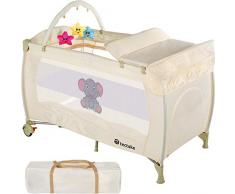 TecTake Culla lettino da viaggio campeggio regolabile in altezza bebé box beige