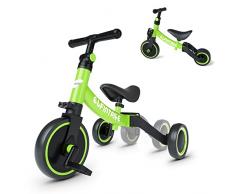 besrey Tricicli 5 in 1 Triciclo per Bambini da 1 a 4 Anni,Triciclo Senza Pedali,Bicicletta Senza Pedali,Verde
