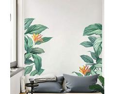 decalmile Adesivi Murali Foglia di Banana Adesivi da Parete Pianta Tropicale Verde Decorazione Murale Camera da Letto Soggiorno Finestra