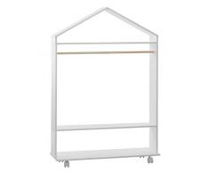 Atmosphera Kids Armadio a rotelle Bambino Morbidezza - L. 80 x H. 120 cm - Bianco
