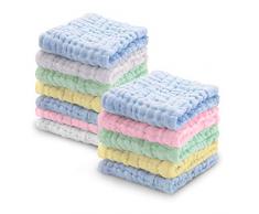 Viviland Asciugamani in mussola per bambini, Telo da bagno in cotone, Salviette per neonati, Regalo per baby shower, 30 x 30 cm