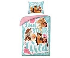 Halantex Spirit - Biancheria da letto per bambini, motivo double-face, 140 x 200 cm, in cotone
