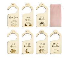 Divisori per Vestiti Bambini, 7pcs Divisori Armadio Bambini Legno Divisori per Armadio Bambini da Neonato a 24 Mese Divisori per Armadio Interno Bambini Baby Shower Nursery Regalo per I Nuovi Genitori