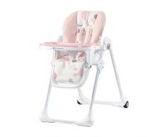 Kinderkraft Seggiolone Pappa YUMMY, Rialzo da Sedia, Regolabile, Pieghevole, Alzasedia Bambini, 6 Mesi - 3 Anni, Rosa