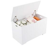 Homfa Armadietto Portagiochi per Bambini con Coperchio Armadio di Grande capacità Mobiletto per Cameretta Contenitore per Giocattoli Contenitore Portaoggetti per Camera da Cameretta(Bianco)